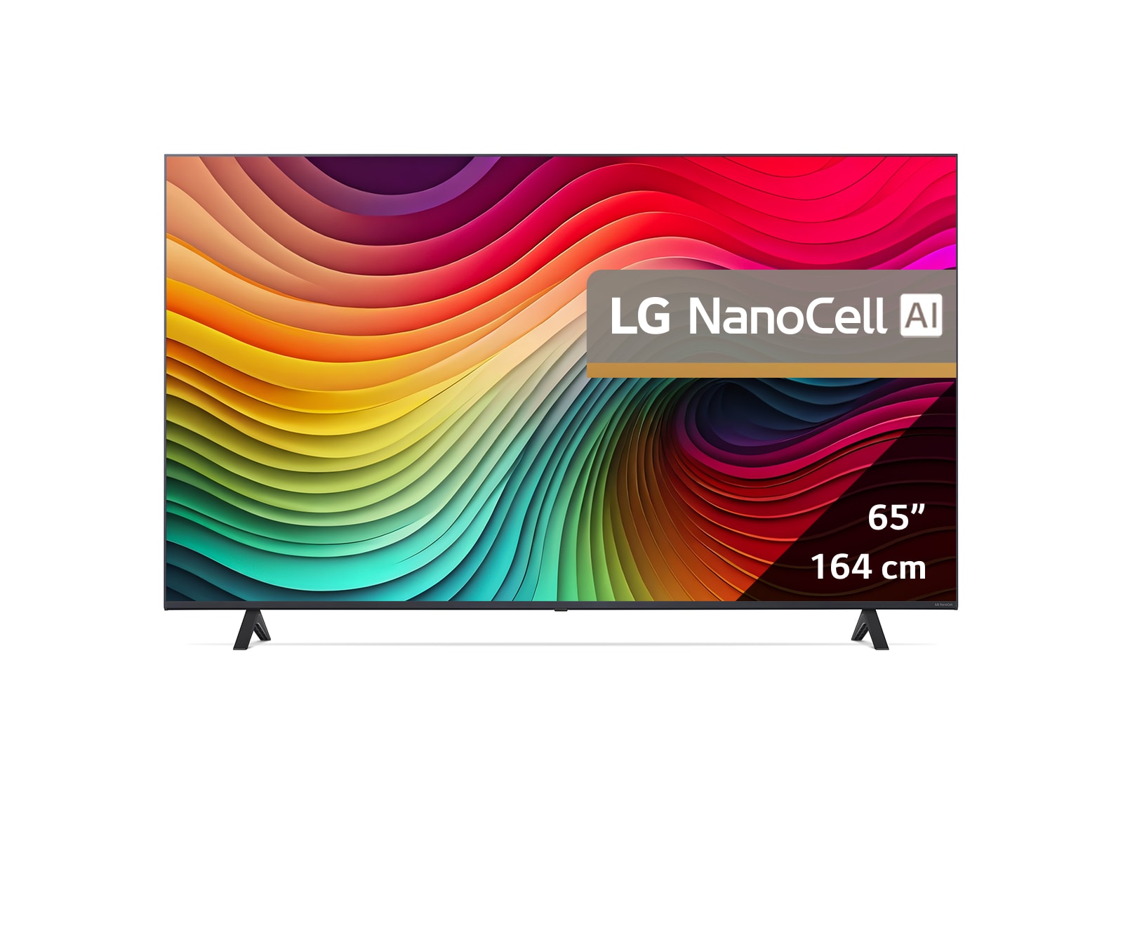 LG AI NANO81 de 65'', 4K Smart TV, 2024, Rezumatul dimensiunilor lățimii ecranului, înălțimii ecranului, înălțimii totale cu suportul, lățimii și adâncimii suportului, 65NANO81T3A, thumbnail 2